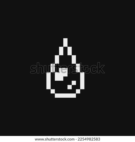 Droplet emoji pixel art style icon element design for logo, app, web, sticker. Drop isolated abstract vector illustration. Video game sprite. 