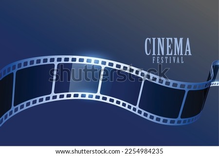 realistic vintage film strip design for cinema festival background vector Royalty-Free Stock Photo #2254984235