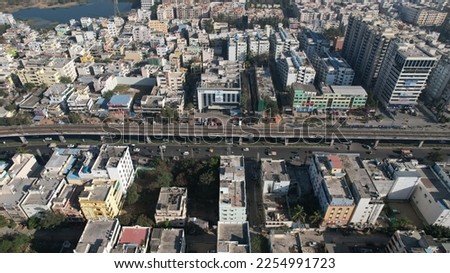 Drone View In Hyderabad City Royalty-Free Stock Photo #2254991723