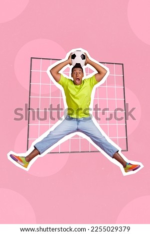 Photo cartoon comics sketch collage picture of bunny funky guy throwing football ball isolated drawing background