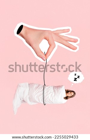 Collage photo of young unhappy dissatisfied preteen schoolgirl sleeping dont want wake up before breakfast wrap blanket isolated on pink background
