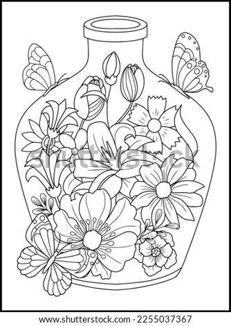 Magical Butterflies Adult Coloring Pages Royalty-Free Stock Photo #2255037367