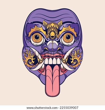 Traditional Balinese mask vector art