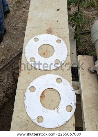 Close up photo of construction material for pipe line, filter and tank. The photo is suitable to use for industry background photography, power plant poster and electricity content media.