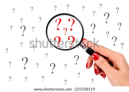 Magnifying glass & woman hand