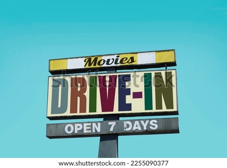 Vintage retro drive-in movies sign
