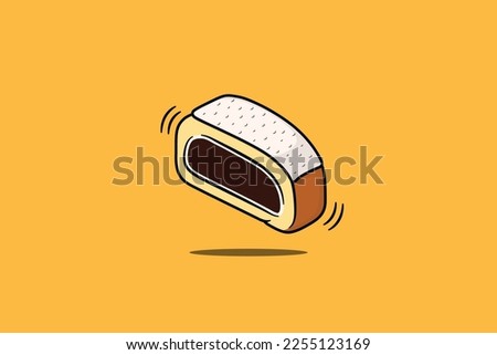 Cake Roll kidney bean and yellow background