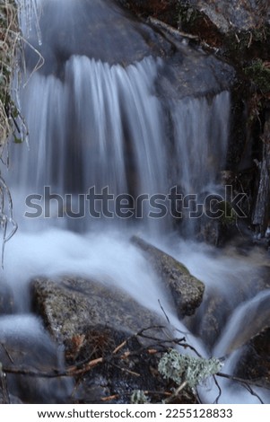 small waterfall in mountain stream