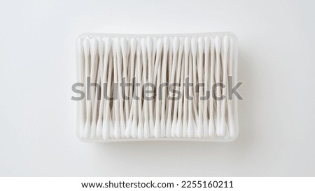 White background and cotton swabs. Royalty-Free Stock Photo #2255160211