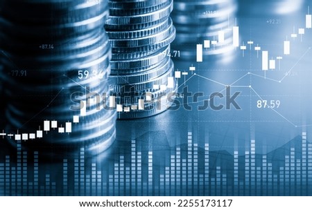 Finance and money technology background concept of business prosperity and asset management . Creative graphic show economy and financial growth by investment in valuable asset to gain wealth profit . Royalty-Free Stock Photo #2255173117