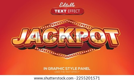 3D editable text effect jackpot theme Royalty-Free Stock Photo #2255201571