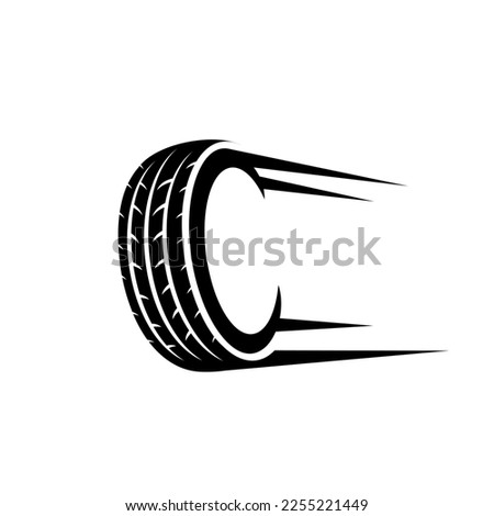 Tire logo design. Vector illustration black tire and fast. modern logo design vector icon template Royalty-Free Stock Photo #2255221449