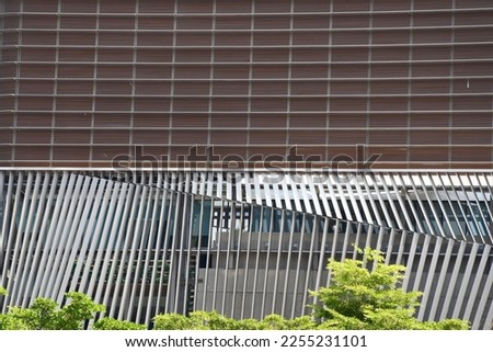 Silver gray color aluminum ventilation grille. A modern style of grill ceiling and facade decorative design. Concept background image for architecture and building construction.