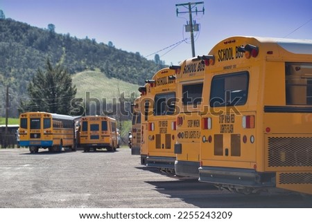 Yellow School Buses at the Depot
