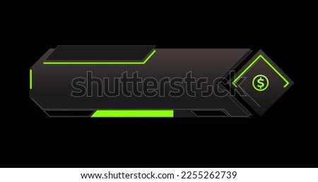 Image of banner with green dollar sign over black background. Global connections, computing and data processing concept digitally generated image.