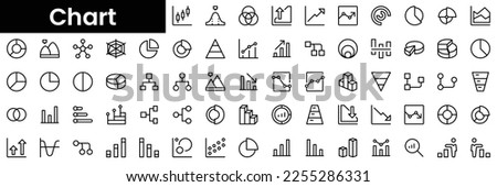 Set of outline chart icons. Minimalist thin linear web icon set. vector illustration.