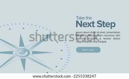 Compass to Success with Take the Next Step Button Vector Illustration