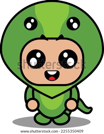 cartoon character vector illustration of cute snake animal mascot costume