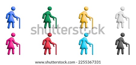 people icon 3D illustration set, colorful symbols graphic elements