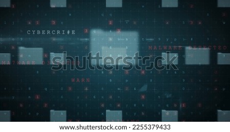 Image of online security warning data processing on dark background. Global online security, business and data processing concept digitally generated image.
