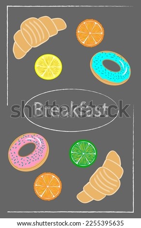 breakfast vector illustration tasty healthy bright on gray background