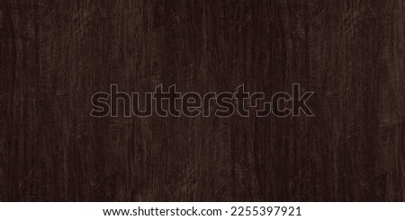 Dark brown wood grain old shabby surface wide large texture. Grunge rough wooden widescreen background