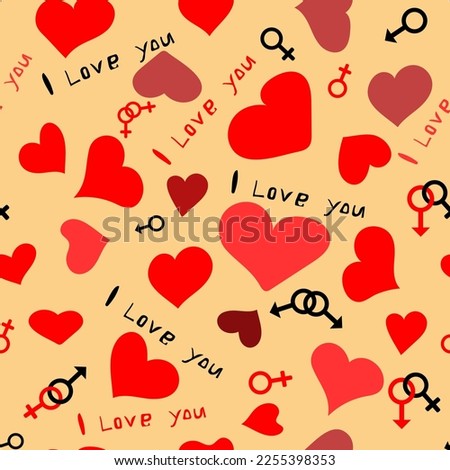 Beautiful hearts pattern, hearts, for Valentine's Day for lovers