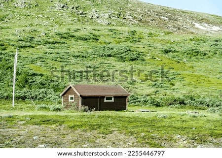 old wooden house in the mountains, beautiful photo digital picture