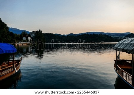 boat at sunset, beautiful photo digital picture