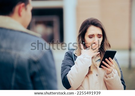 
Crying Girlfriend Reading Cheating Texts from her Boyfriend. Sad woman catching her husband talking to his mistress online
 Royalty-Free Stock Photo #2255491939