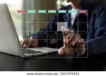 Project management concept , analyst working with computer in management system to make report with KPI and metrics connected to database. corporate strategy for finance, operations, sales, marketing.