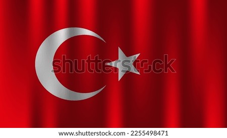 flag of turkey country nation symbol 3d textile satin effect background wallpaper vector
