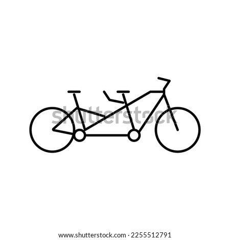 tandem bike bicycle for couple line icon vector. tandem bike bicycle for couple sign. isolated contour symbol black illustration