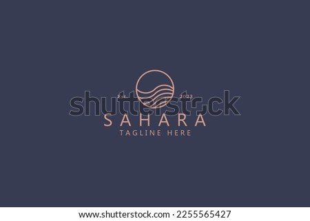 Sahara Desert Middle East Logo Branding Concept Abstract Shape Simple Line Geometric. Royalty-Free Stock Photo #2255565427