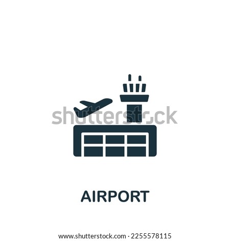 Airport icon. Monochrome simple sign from airport elements collection. Airport icon for logo, templates, web design and infographics.