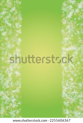Vector Silver White Glowing Star Confetti on Green Gradient Background. Bokeh Texture. Abstract Magic Starry Pattern. Glitter Shiny Particles Explosion. Summer Glowing Poster. Christmass Design.