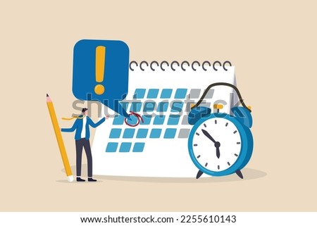 Important appointment calendar date, reminder or schedule for meeting or event, work deadline or planning for launch date concept, businessman with make a red circle on important day on calendar. Royalty-Free Stock Photo #2255610143