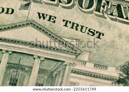 words and phrases on American twenty dollar bills, details of paper American cash dollars with the words