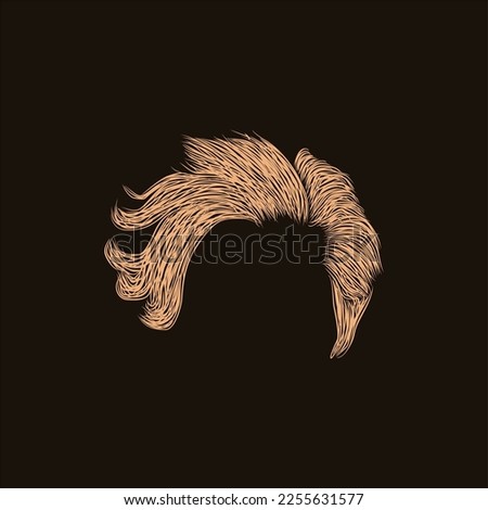 Men Hairstyle illustration artwork design, Logo Vector Design. Abstract, designs concept, logo, logotype element for template.