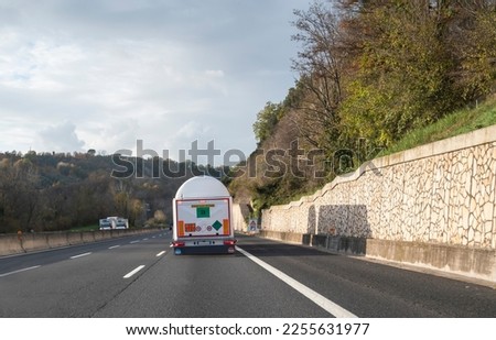 Truck for transporting highly flammable gas on the highway