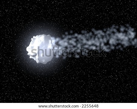 Meteoroid with stars in the background