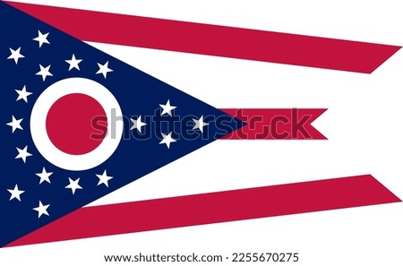 Flag of Ohio state (United States of America, U.S.A. or USA, North America)