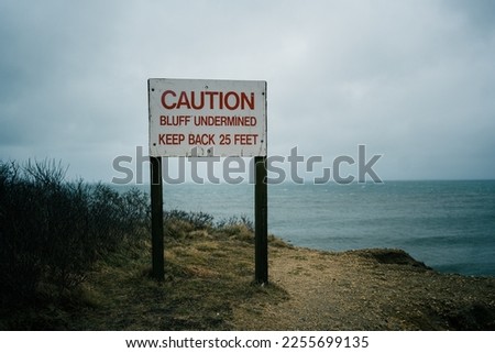 Bluff Undermined sign at Camp Hero State Park, Montauk, New York