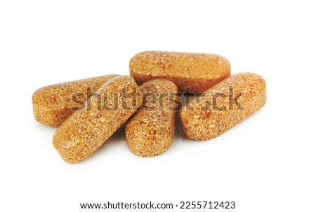 Pills vitamins isolated on a white background