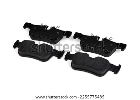 New сar brake pads isolated on white background.