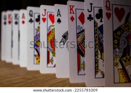 A row if picture playing cards