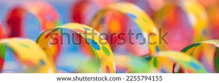 Colourful confetti streamer at party