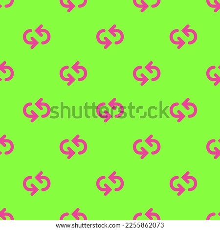 Seamless repeating tiling arrow repeat flat icon pattern of green-yellow and rose bonbon color. Background for notebook.