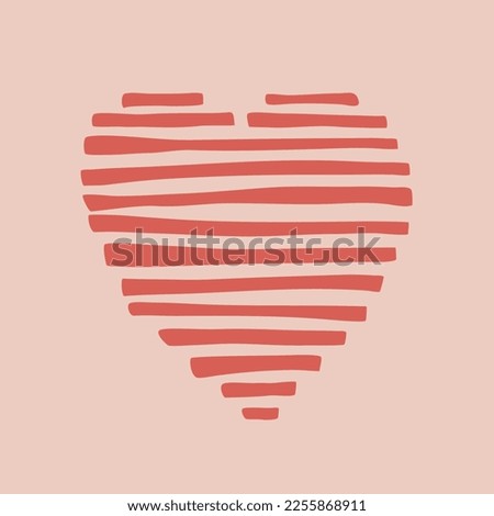 Heart made from lines, abstract heart symbol, minimalistic style vector