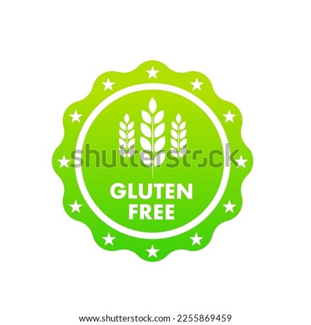 Gluten-free icon. Wheat symbols for gluten-free packaging or dietary food sign. Free food label or sticker flat. On a white isolated background. Vector illustration